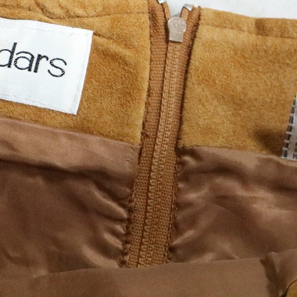 VTG CEDARS Genuine Palomino Leather Skirt Sz 14 - Picture 9 of 16